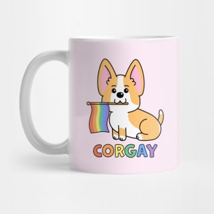 Corgi Corgay Pride Flag Pun Mug